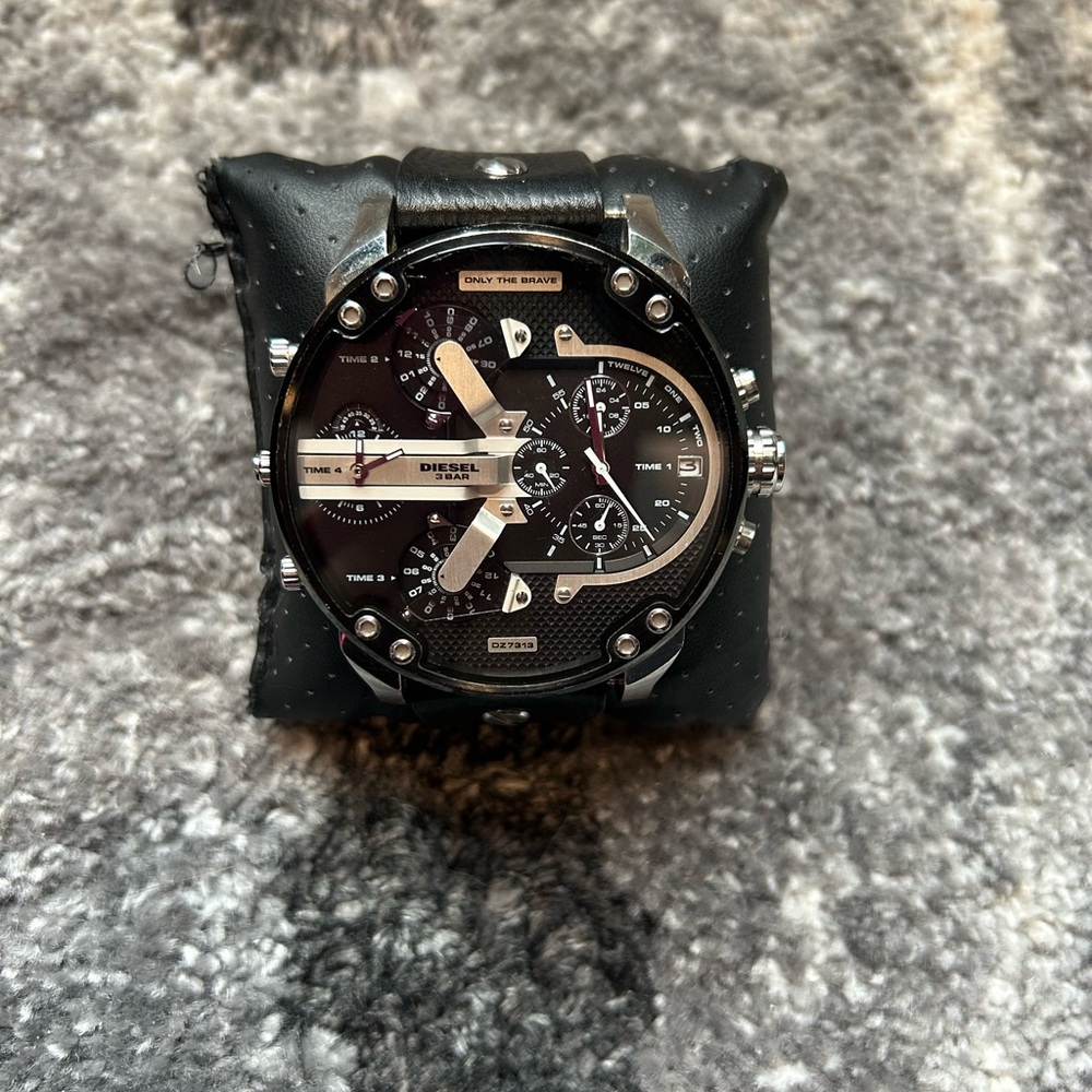 Diesel Black and Silver Multi-Timezone Men’s Watch